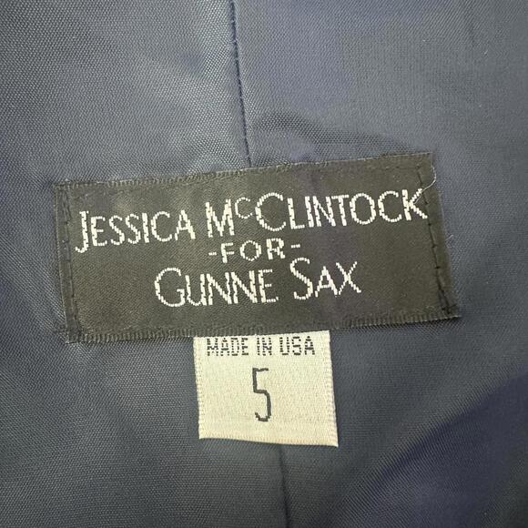 Jessica McClintock for Gunne Sax navy star print corset dress - Picture 7 of 7